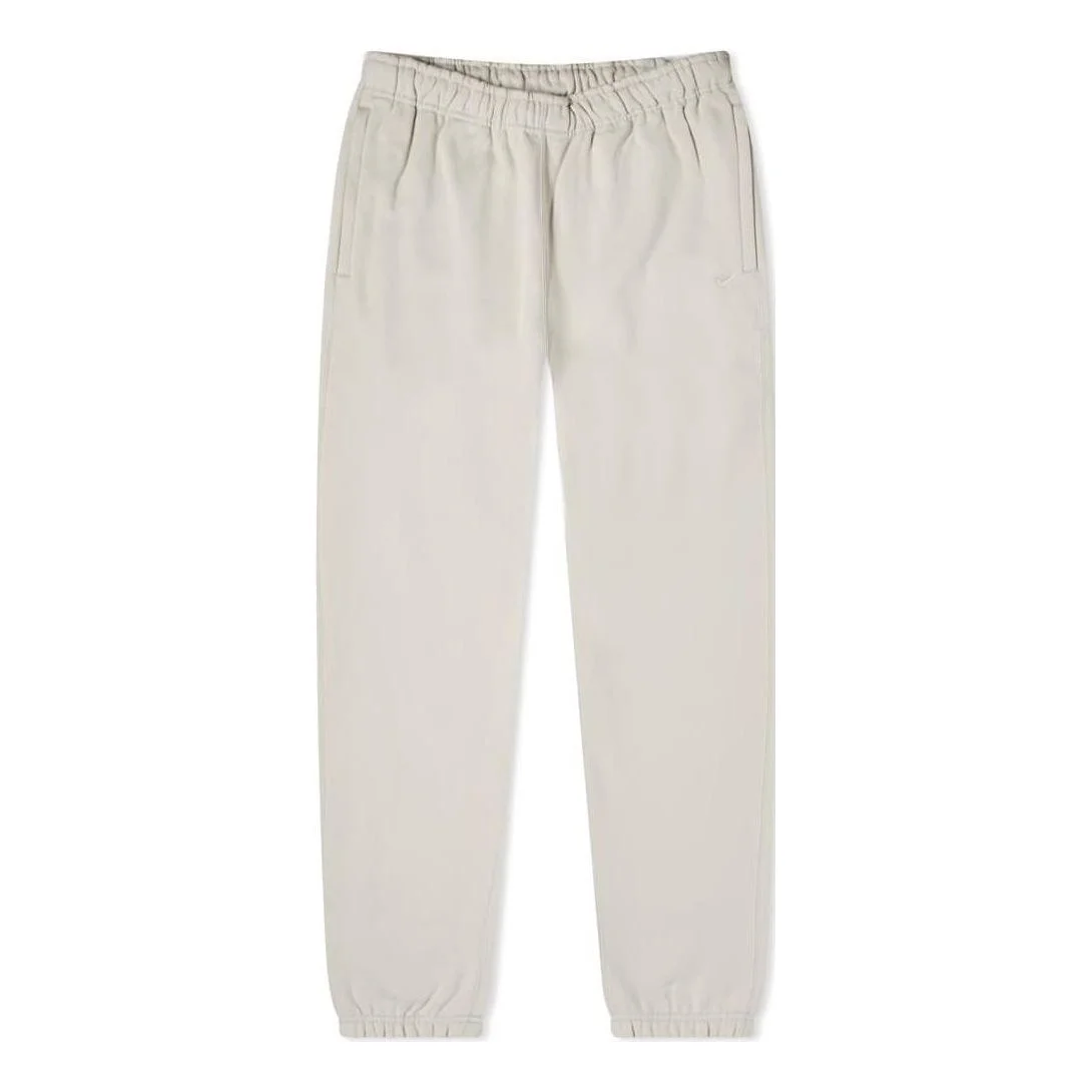 Men's Nike Logo Embroidered Casual Stay Warm Solid Color Sports Pants/Trousers/Joggers Beige CW5460- - 1
