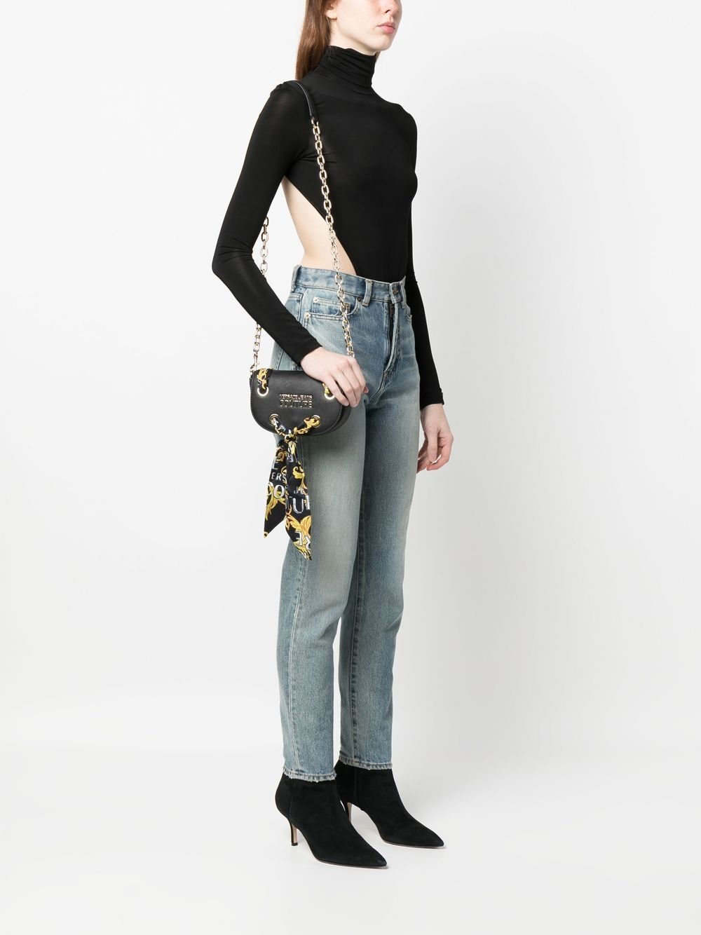 baroque-print detail shoulder bag - 2