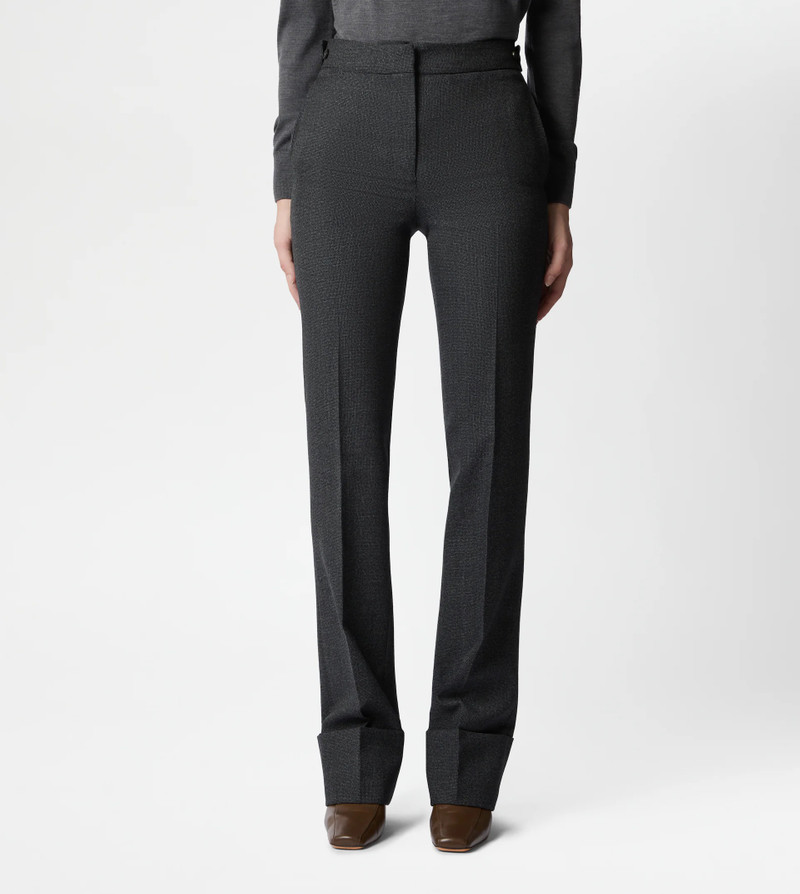 Tod's PANTS IN WOOL WITH TURN-UPS - BLACK, GREY outlook