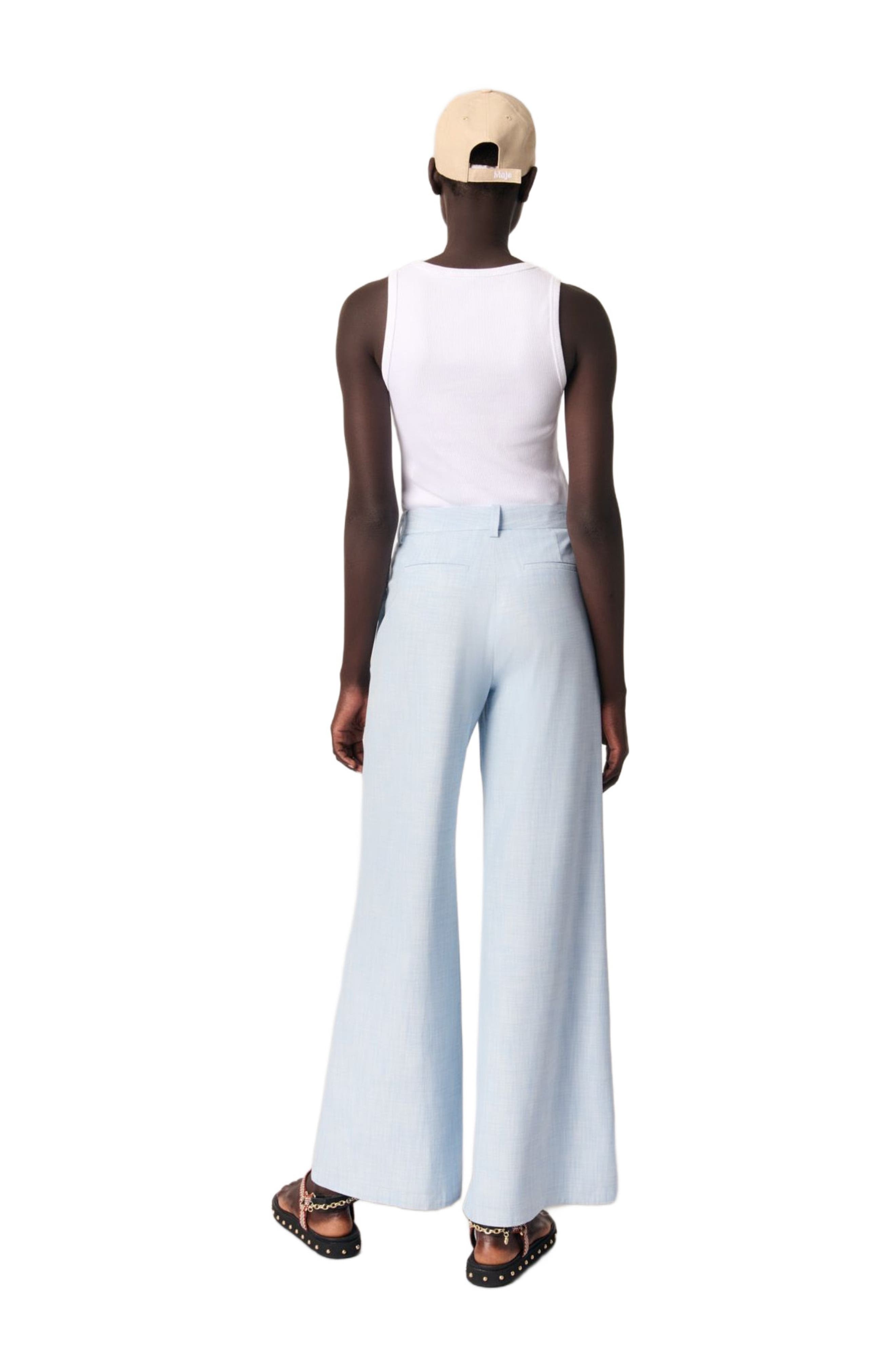 maje Wide-leg suit trousers in Blue at Nordstrom - 3