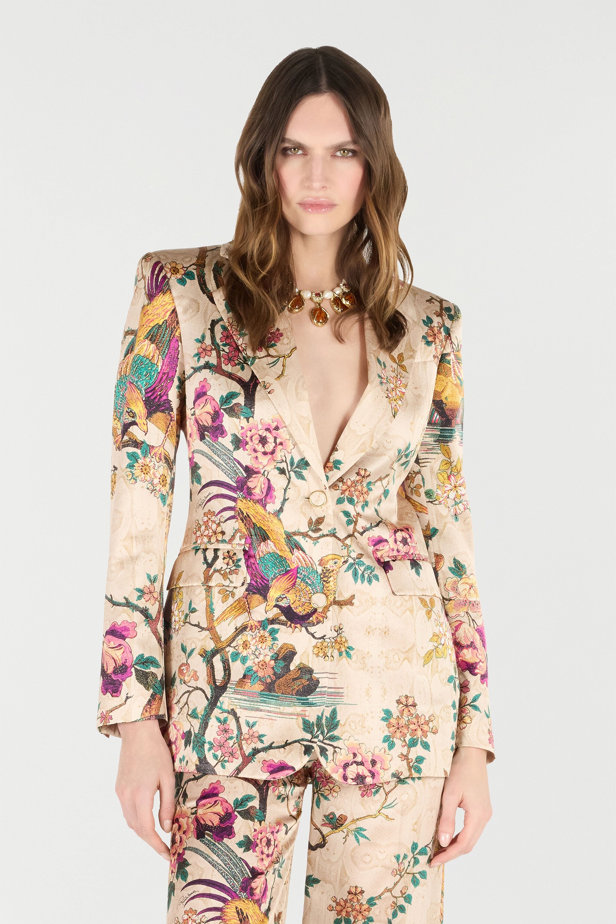 Silk Jacket With Flower And Pheasant Print - 3