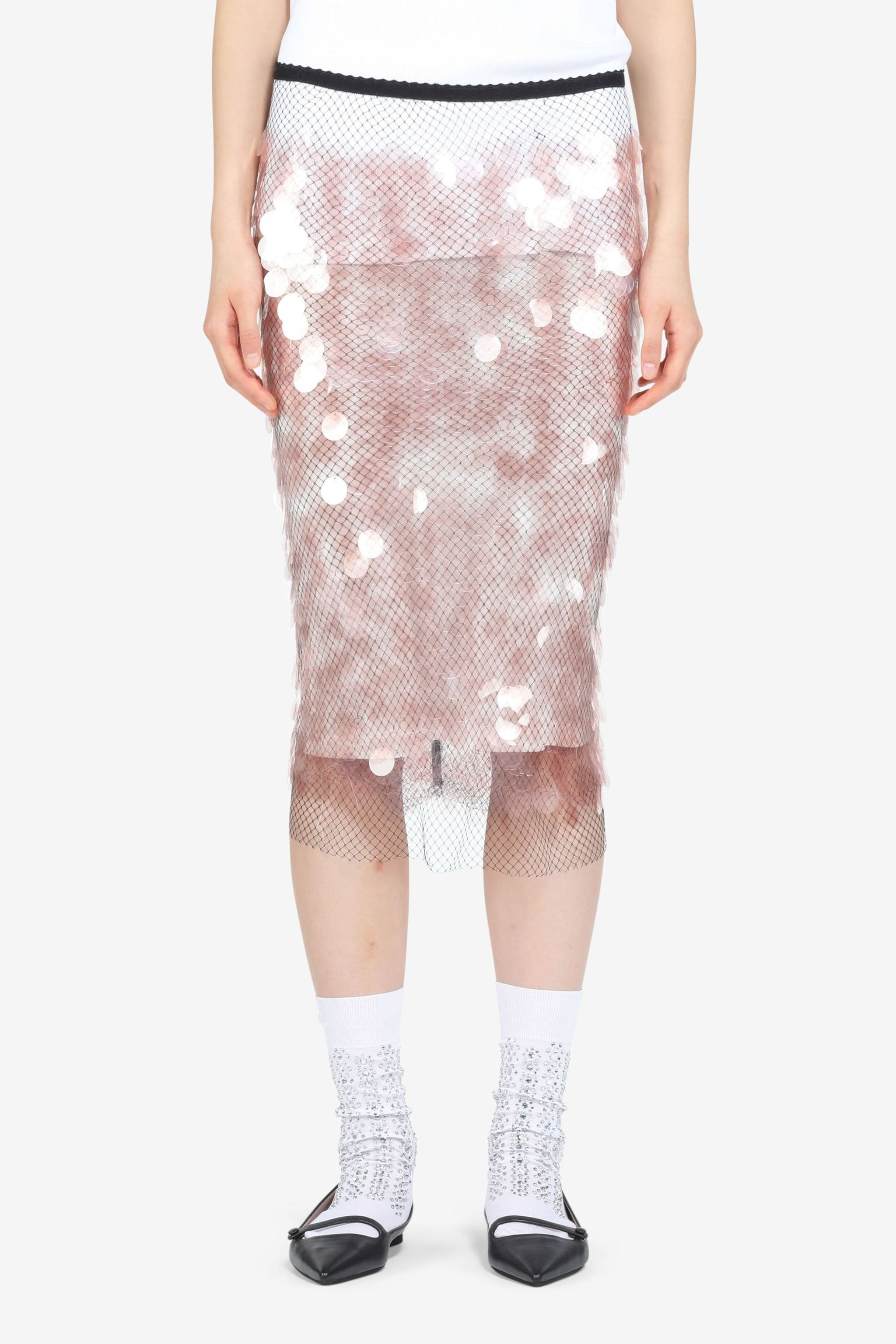 SEQUIN NET SKIRT - 1