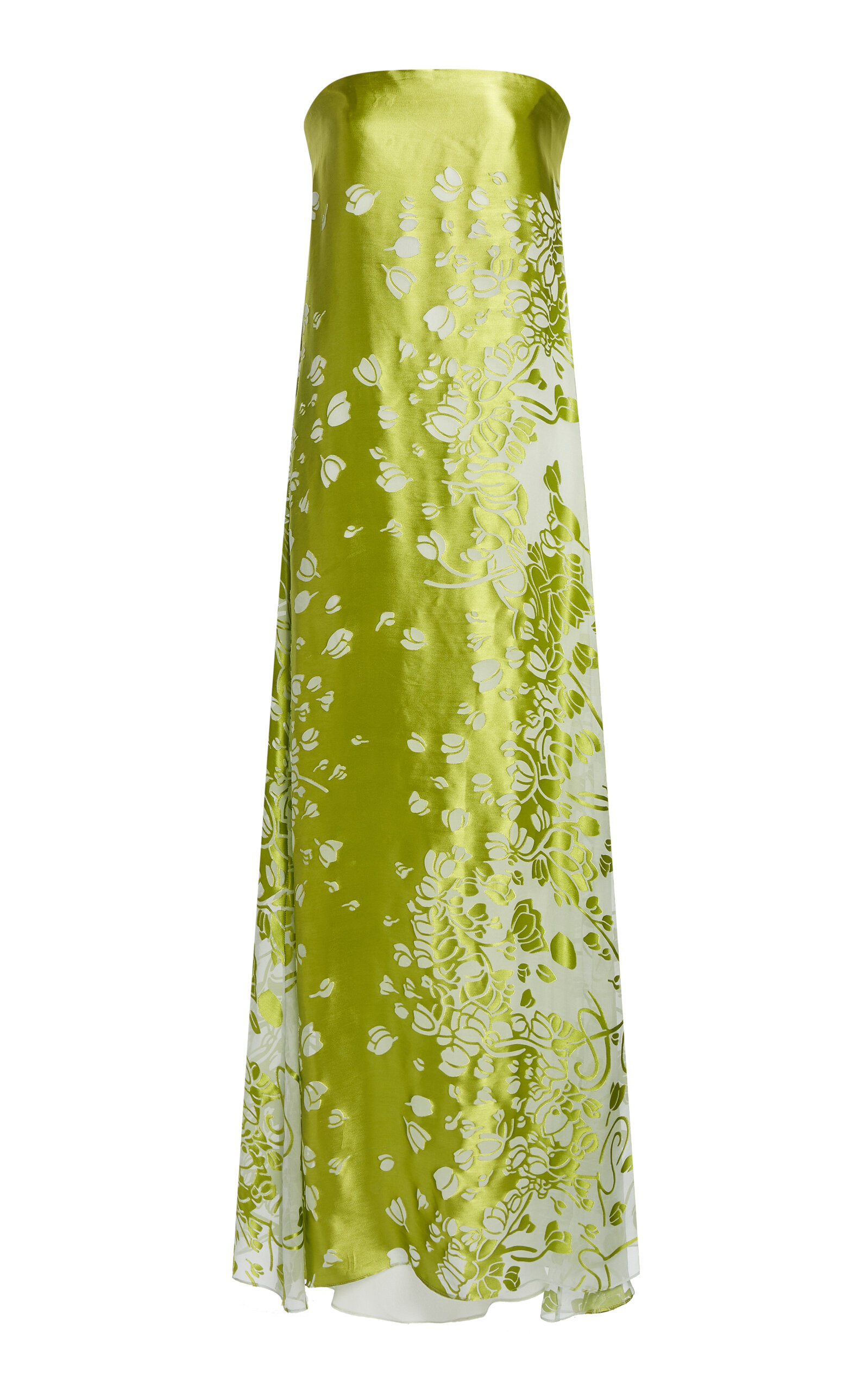 Satin Burnout Maxi Dress green - 1