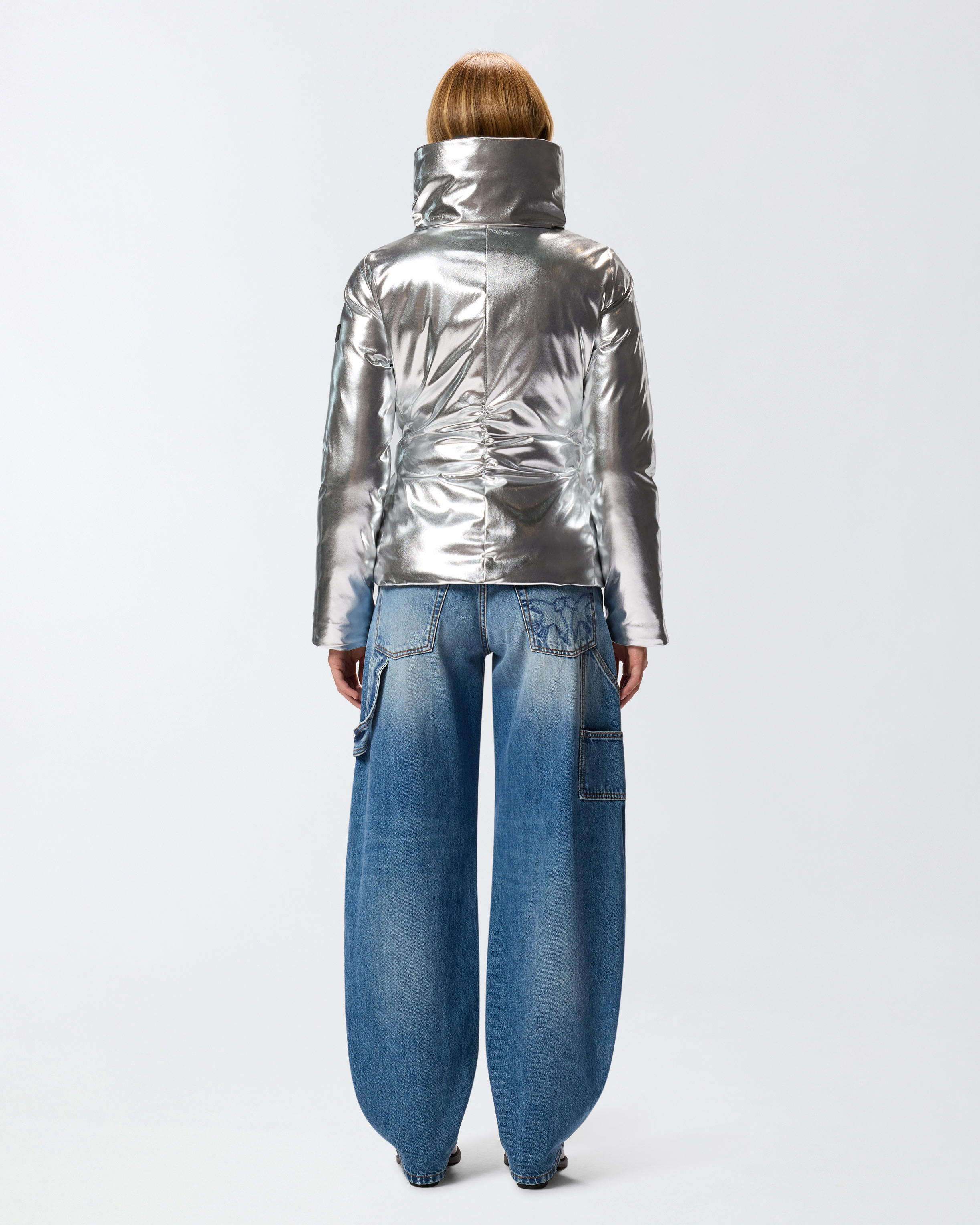 SHORT DOWN JACKET WITH MIRROR EFFECT - 4