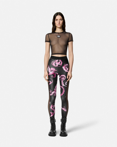 VERSACE JEANS COUTURE Chromo Couture Mesh-Paneled Leggings outlook