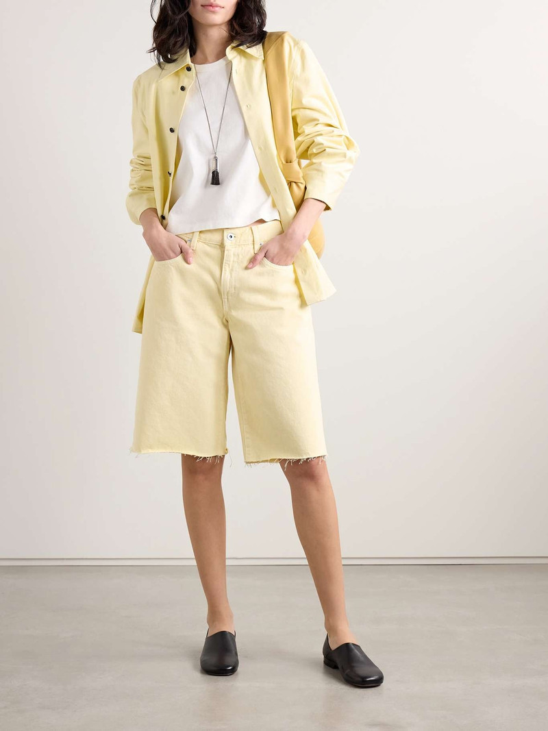 SLVRLAKE Mica frayed denim shorts Pastel yellow outlook