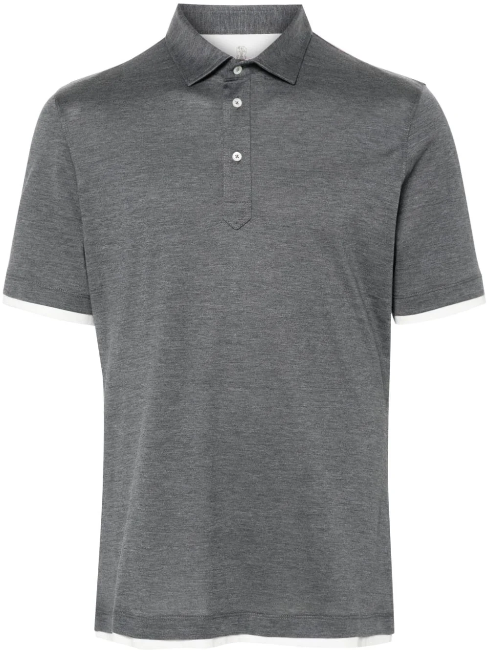layered-effect polo shirt - 1
