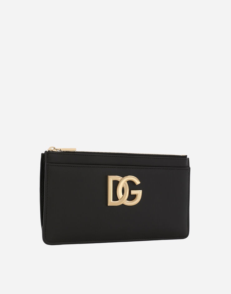 Large calfskin card holder with DG logo - 2