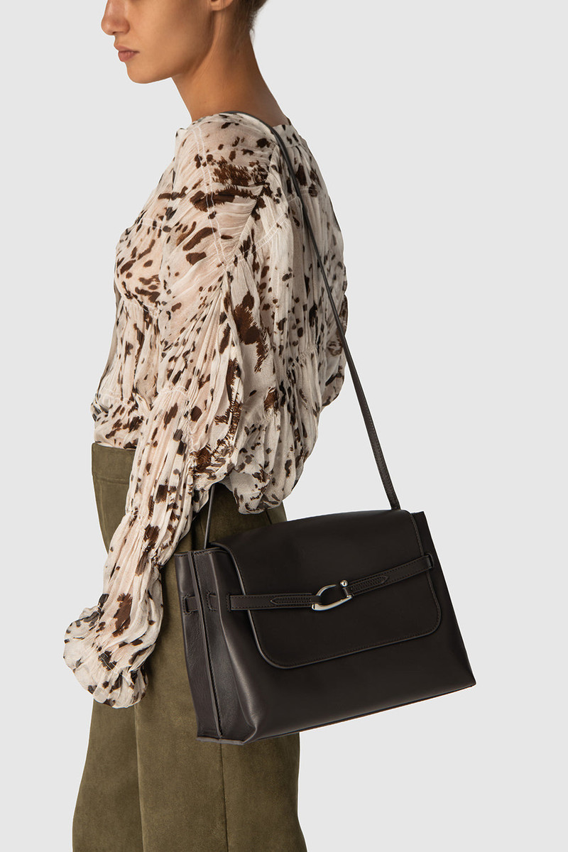 Cora Ristretto Nappa Leather Shoulder Bag 6