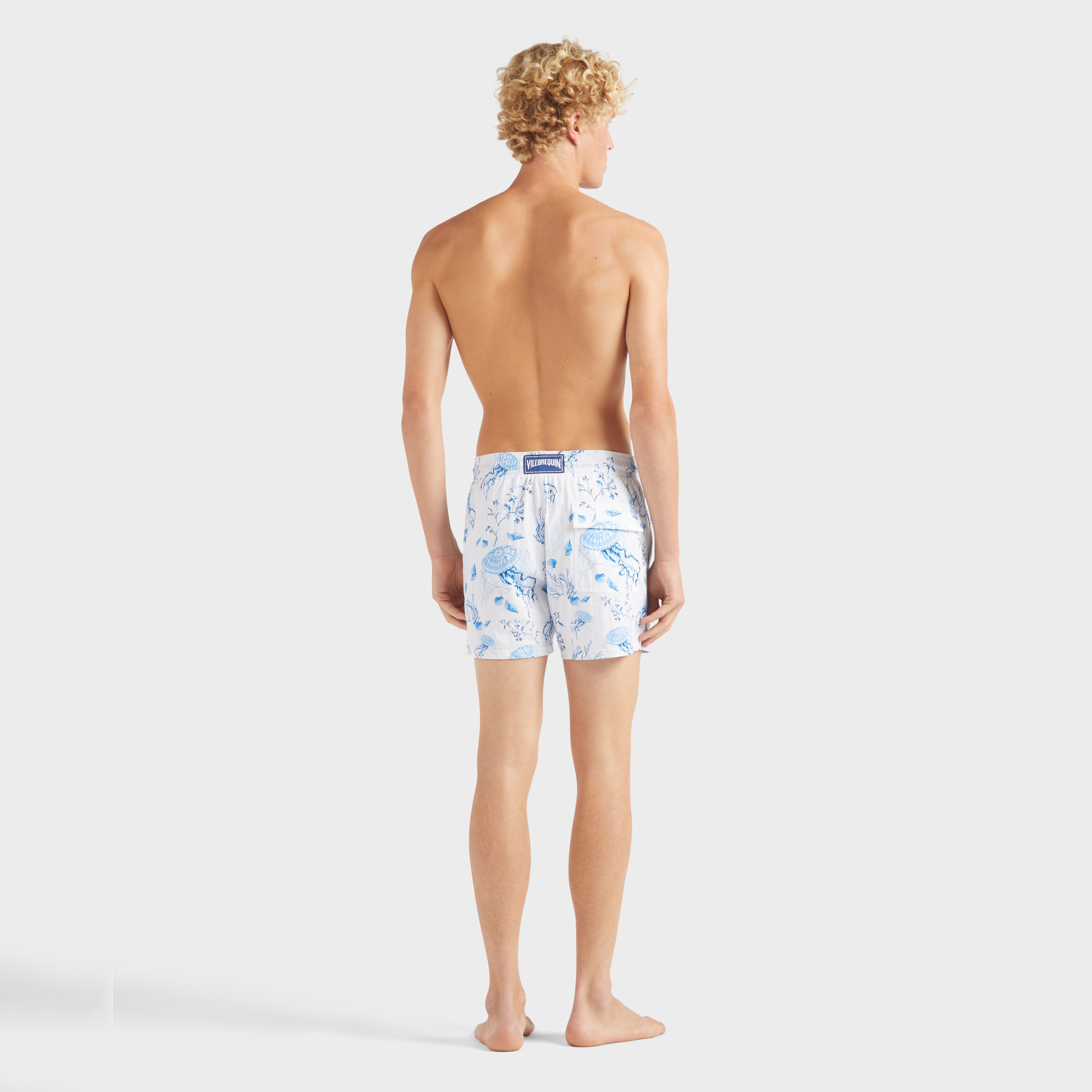 Men Stretch Short Swim Shorts Medusa and Shells - 4