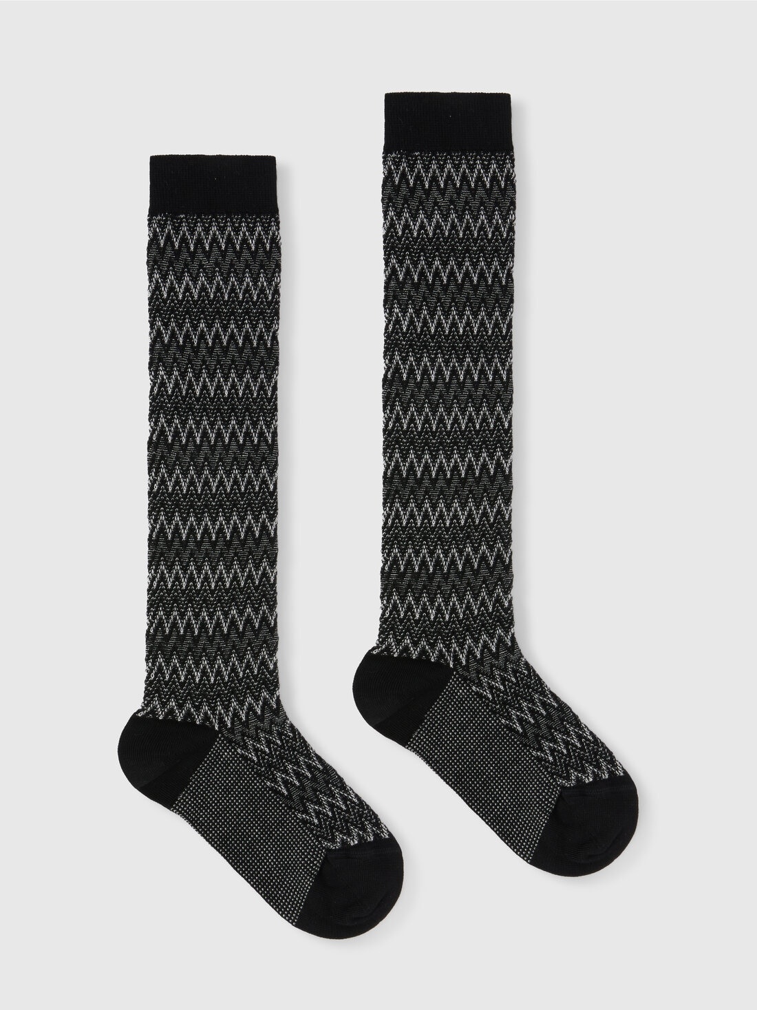 Long zig zag cotton socks - 1