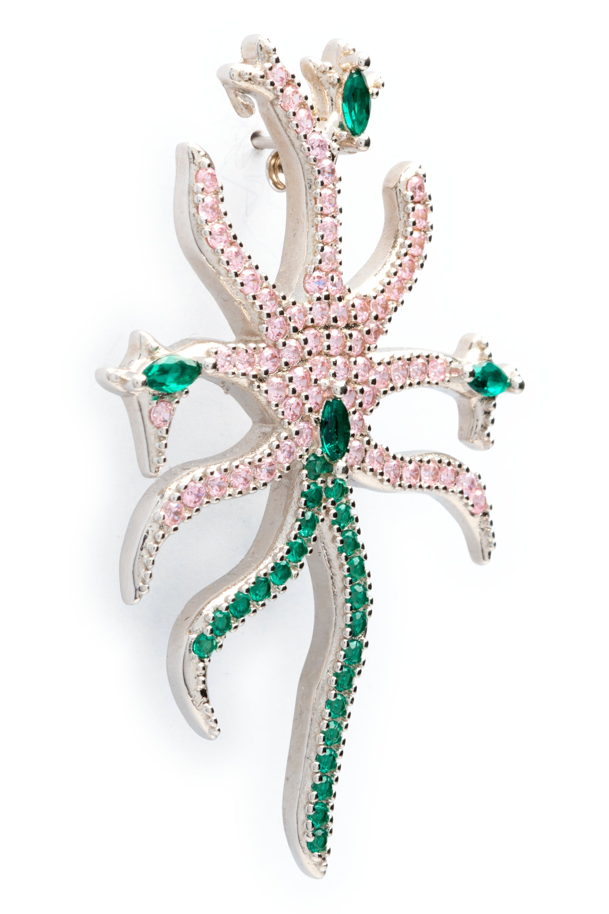 SOFT PINK EMERALD ETOILE EARRINGS - 3