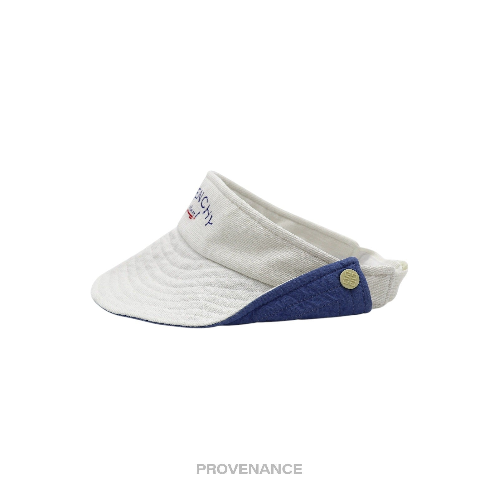 Givenchy Play Logo Embroidered Visor - White/Blue - 4