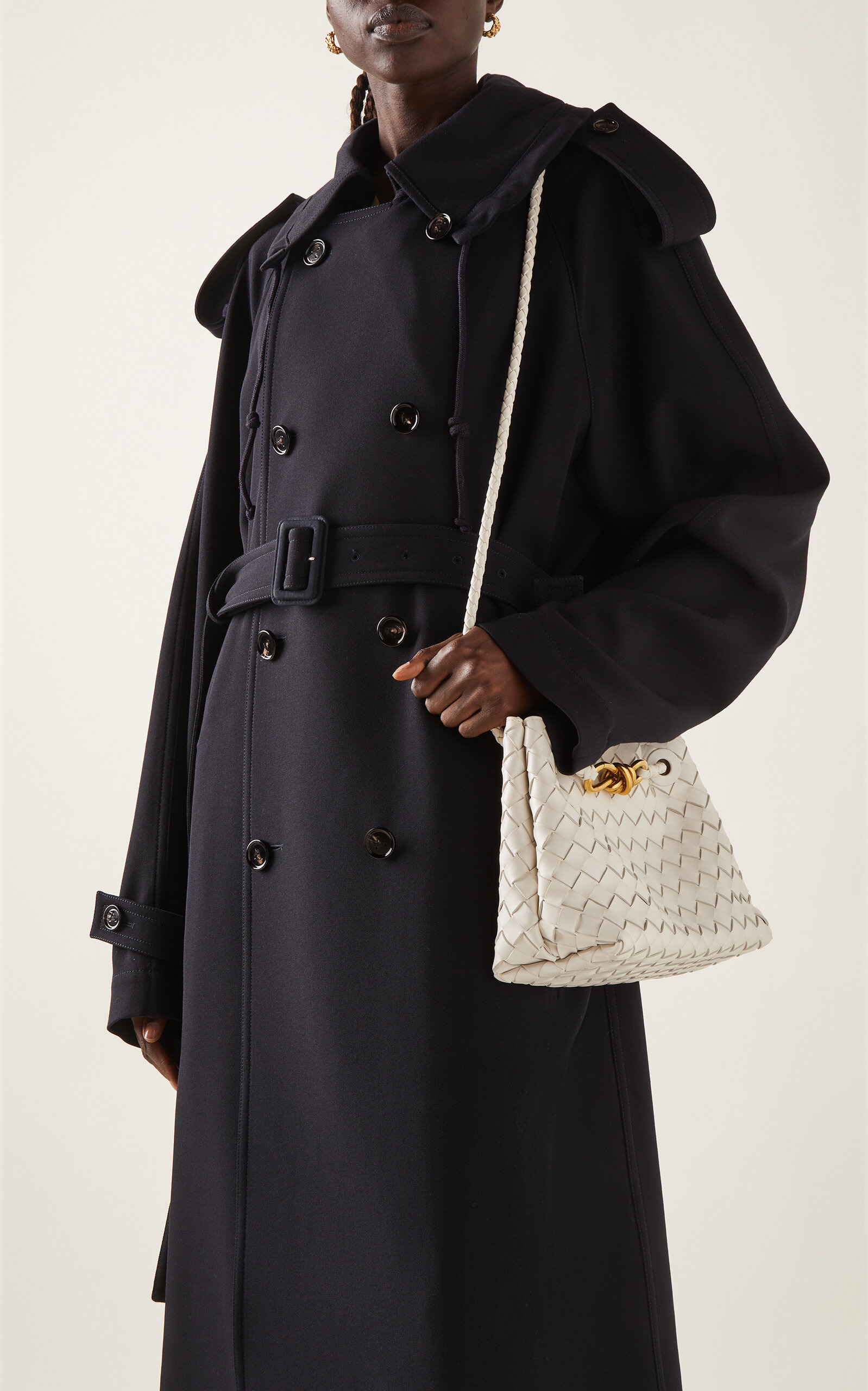 Wool Gabardine Trench Coat navy - 3