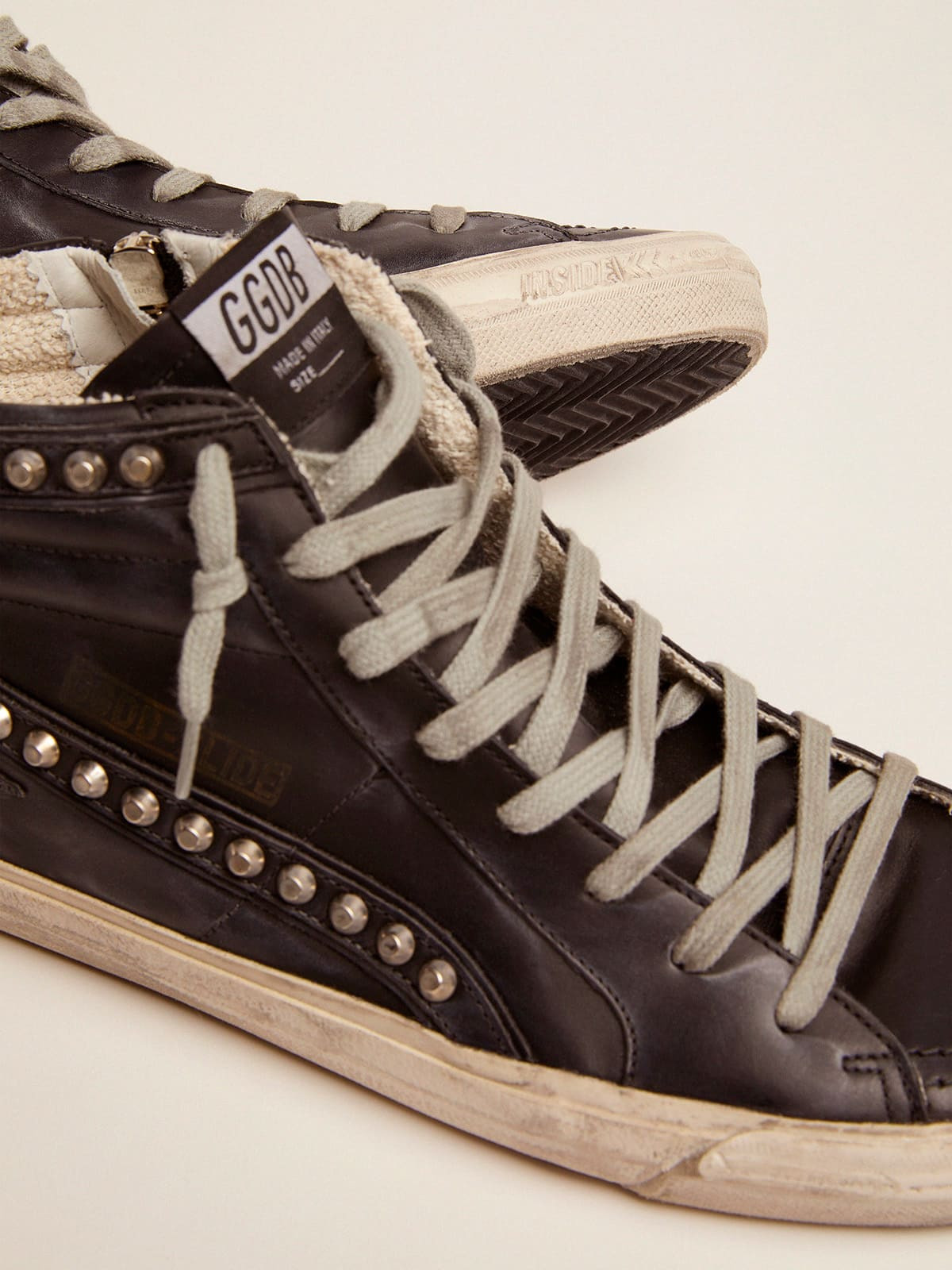 Men's Slide black with studs - 4