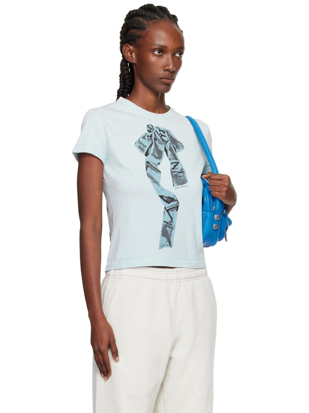 Blue Print Bow T-shirt - 2
