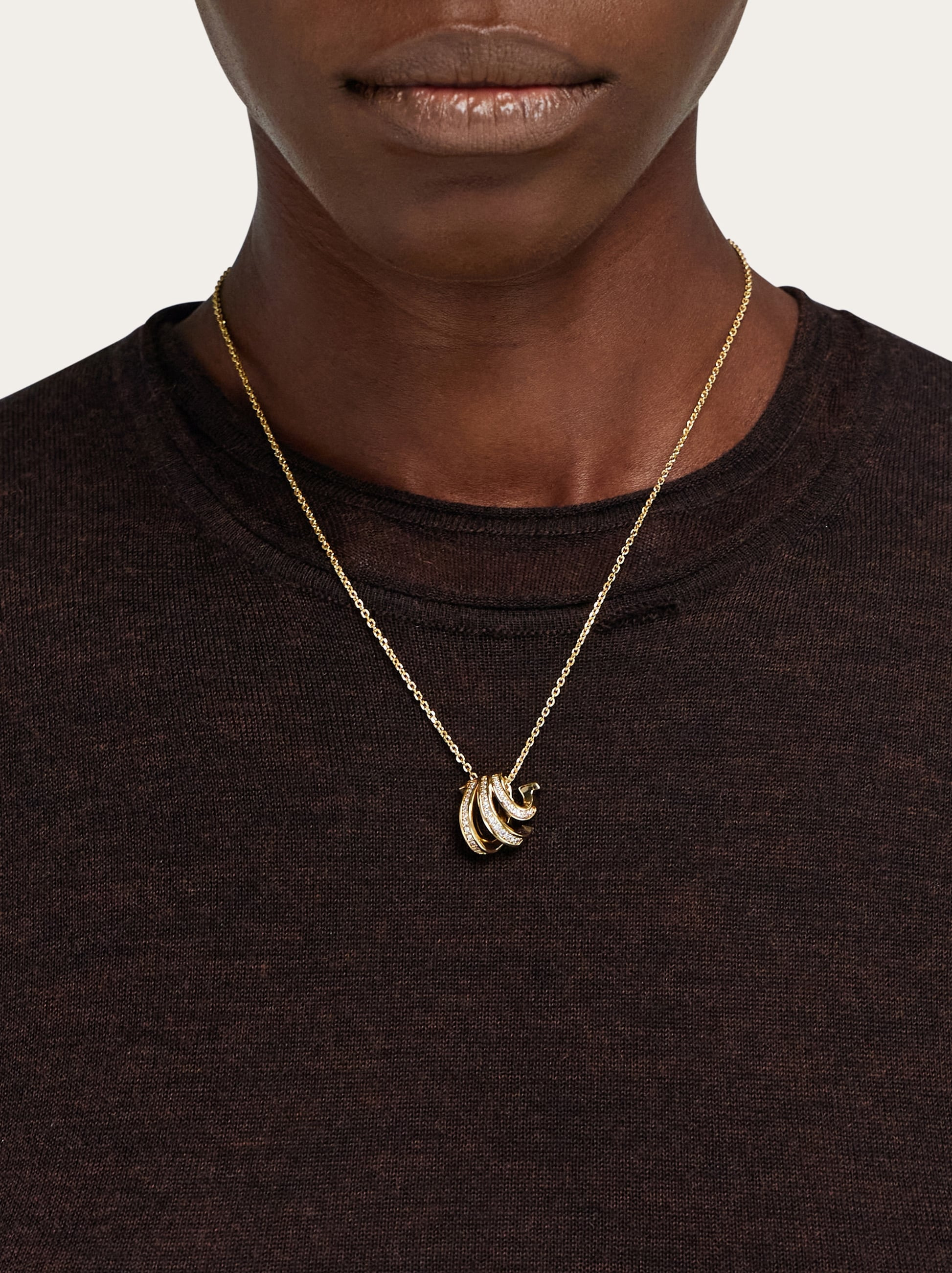 Triple Gancini pendant necklace - 3