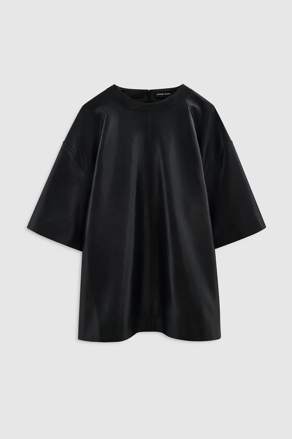 Zeina Top - Black Recycled Leather - 1