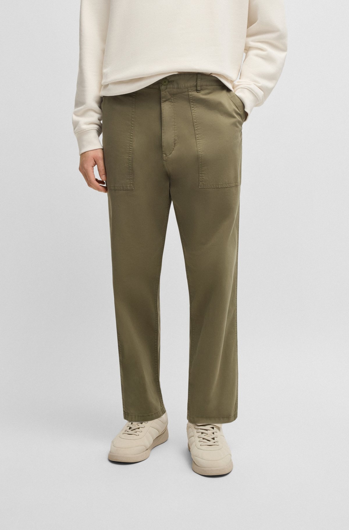TAPERED-FIT TROUSERS IN STRETCH-COTTON TWILL - 2
