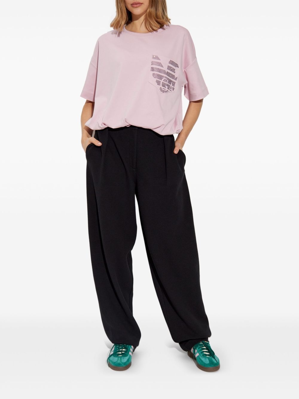 dart-embellished jacquard trousers - 2
