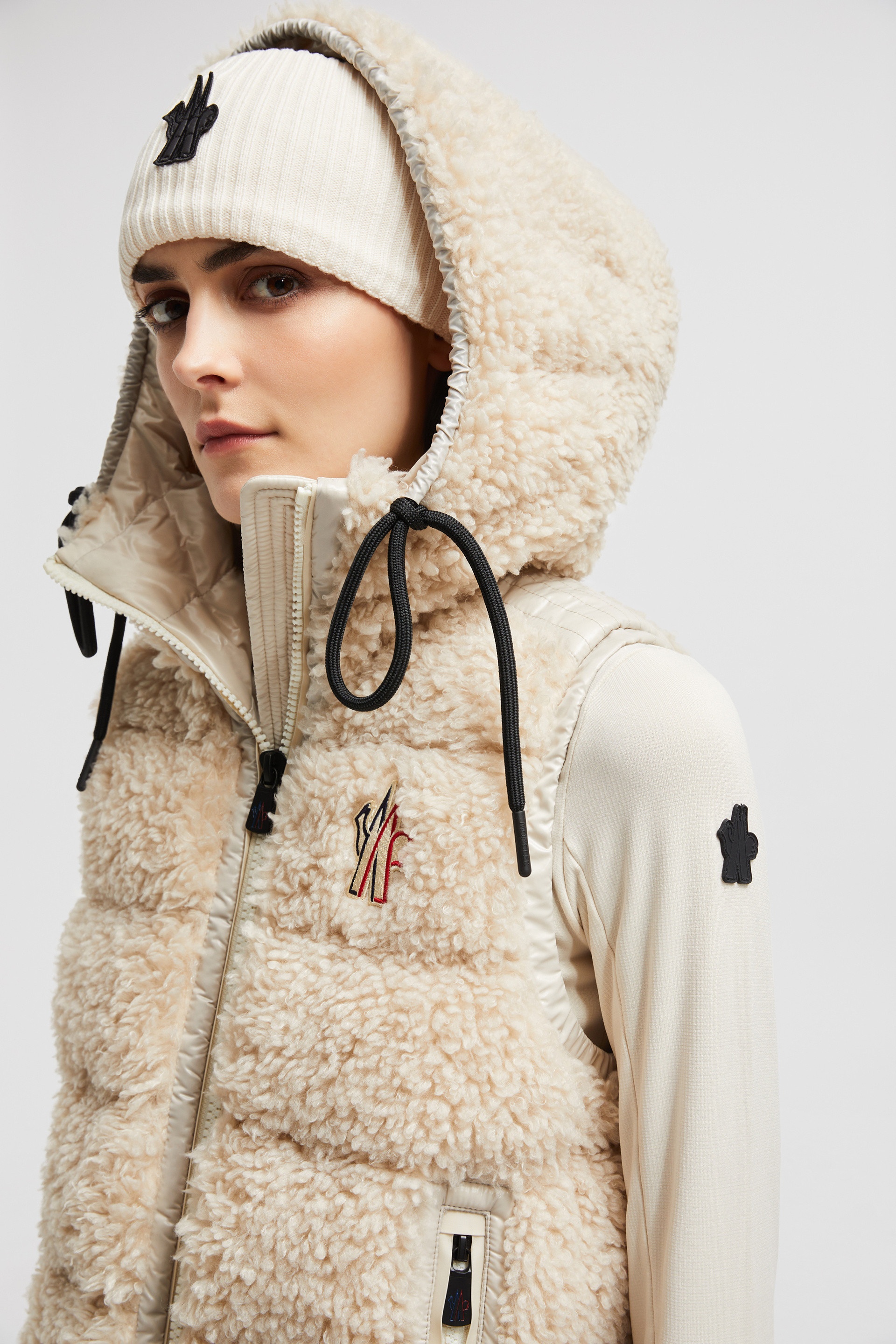 関税込 Moncler PADDED TEDDY ZIP-UP GILET Moncler Grenoble Teddy Fleece Puffer Vest | bergdorfgoodman