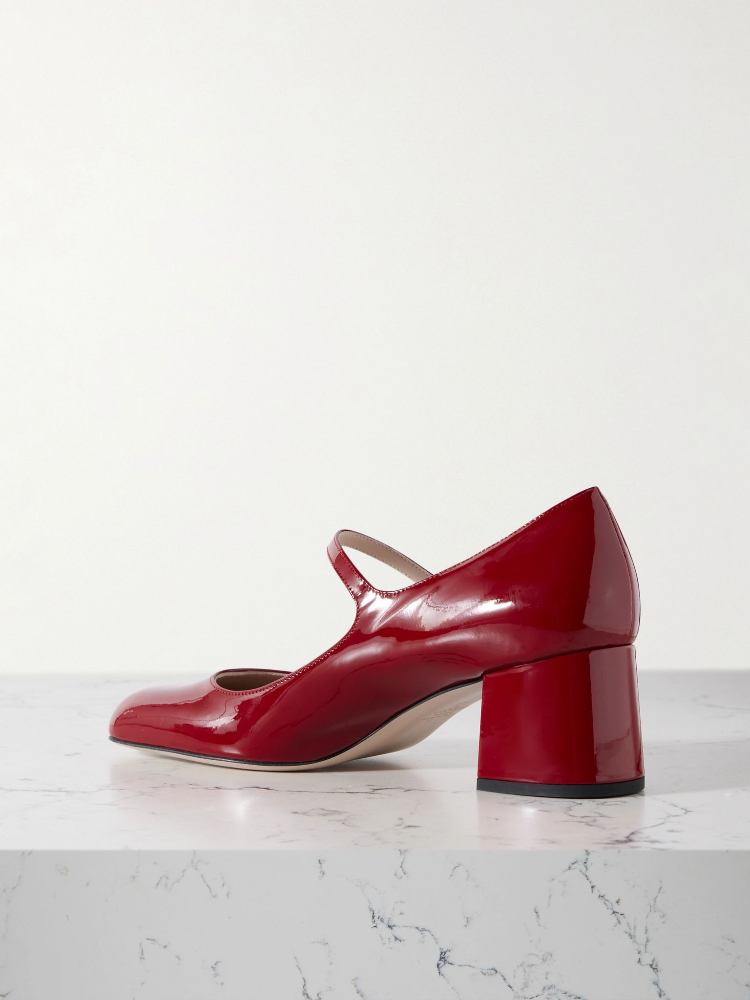 55 embellished patent-leather Mary Jane pumps Red - 3