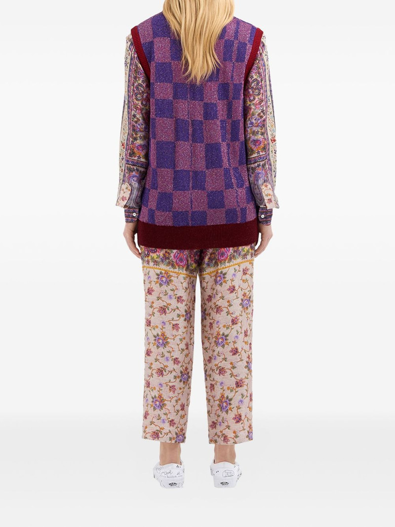 plaid-pattern knit vest 3