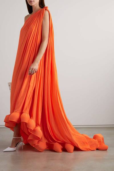 Lanvin One-shoulder ruffled charmeuse gown outlook