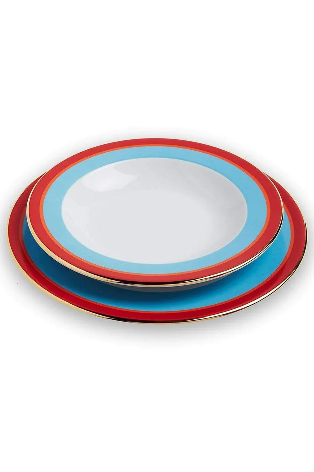 Soup and Dinner Plates Set Of 2 - Rainbow Azzurro - 1