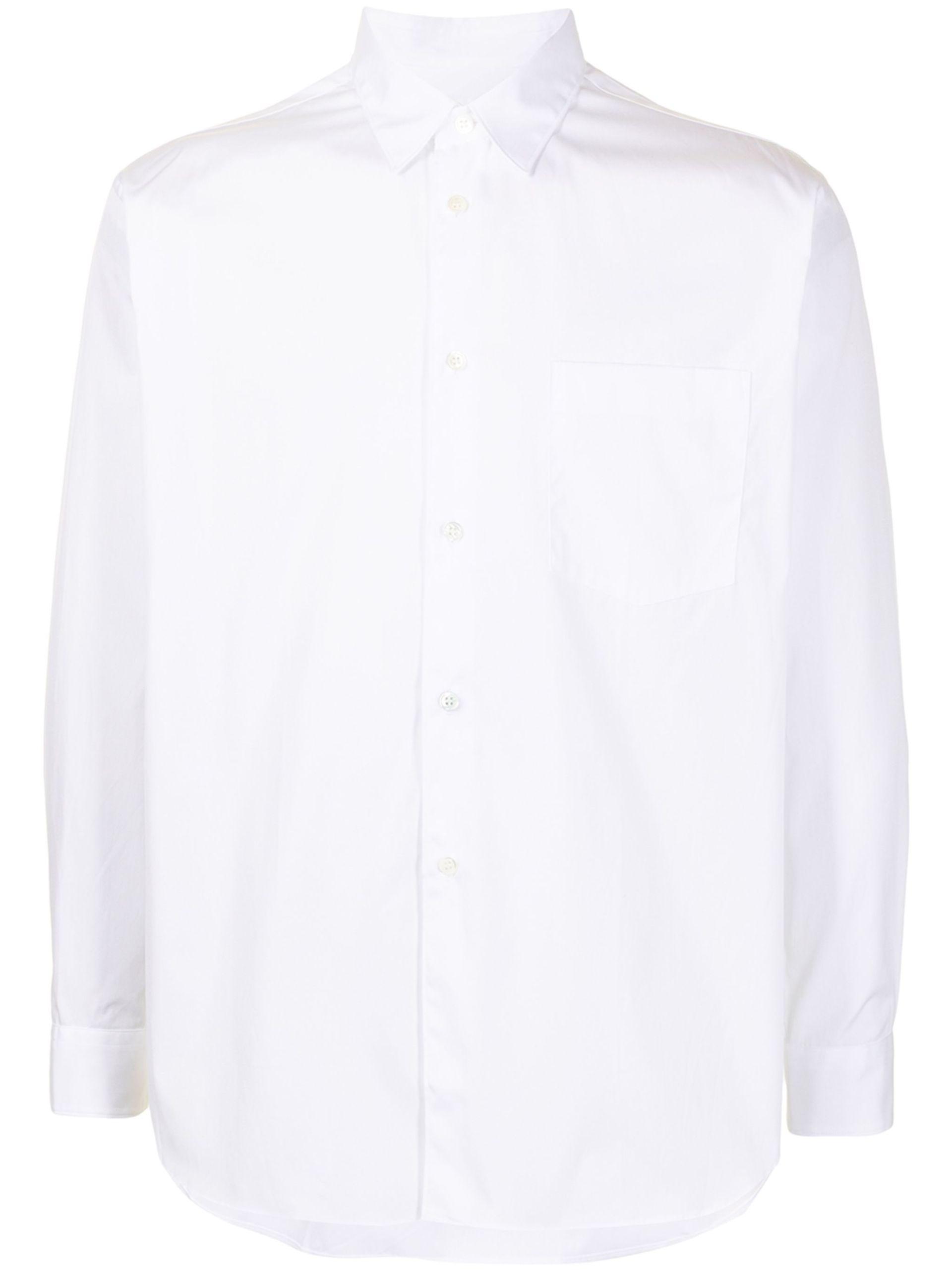 White Long Sleeve Cotton Shirt - 1