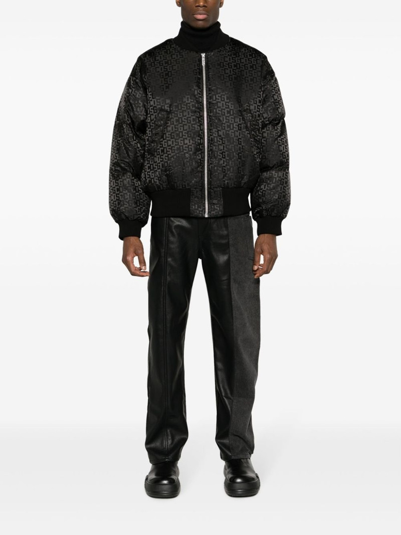 GCDS monogram-pattern zip-up bomber jacket outlook