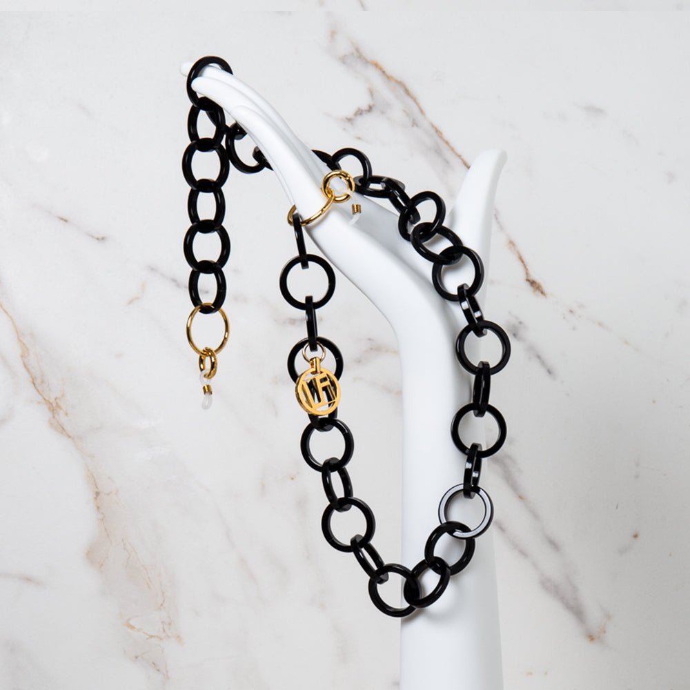 BLACK ROUND LINK ACETATE CHAIN - 1