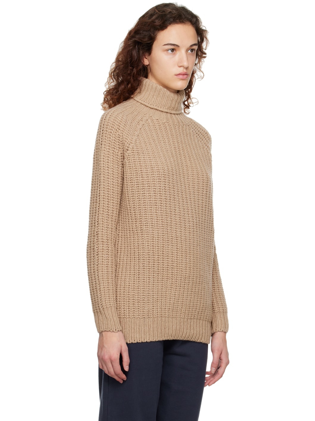 Beige Chunky Turtleneck - 2