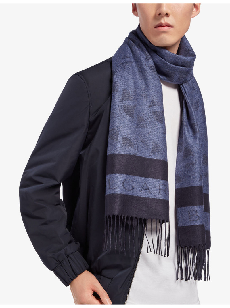 BVLGARI Heritage Diva Impression logo-print silk scarf outlook