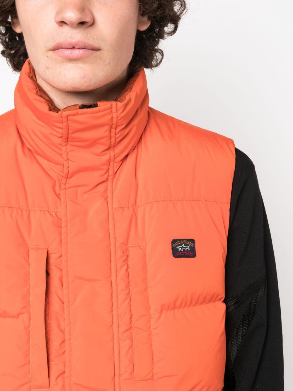logo-patch padded gilet - 5