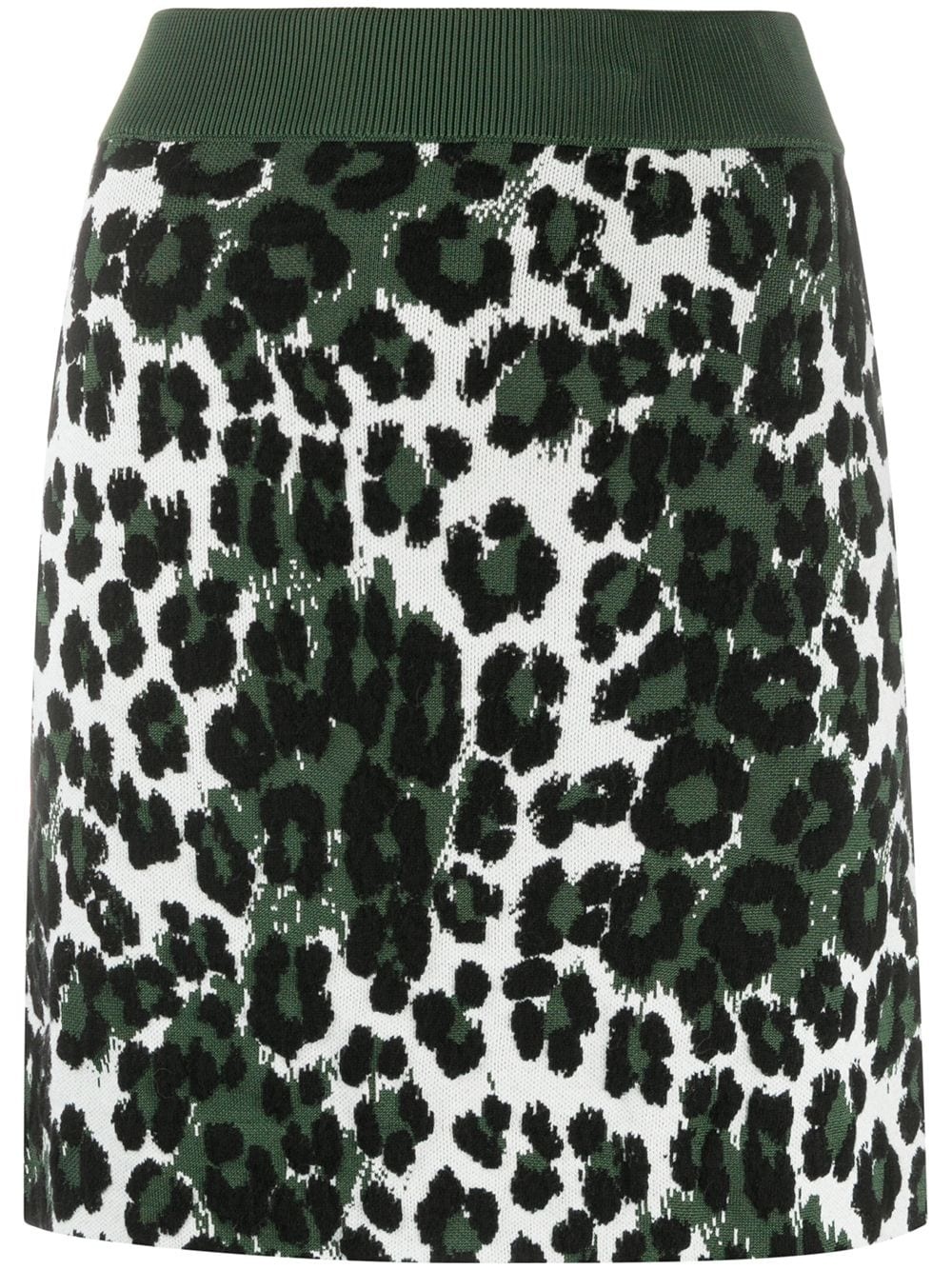 leopard print fitted skirt - 1