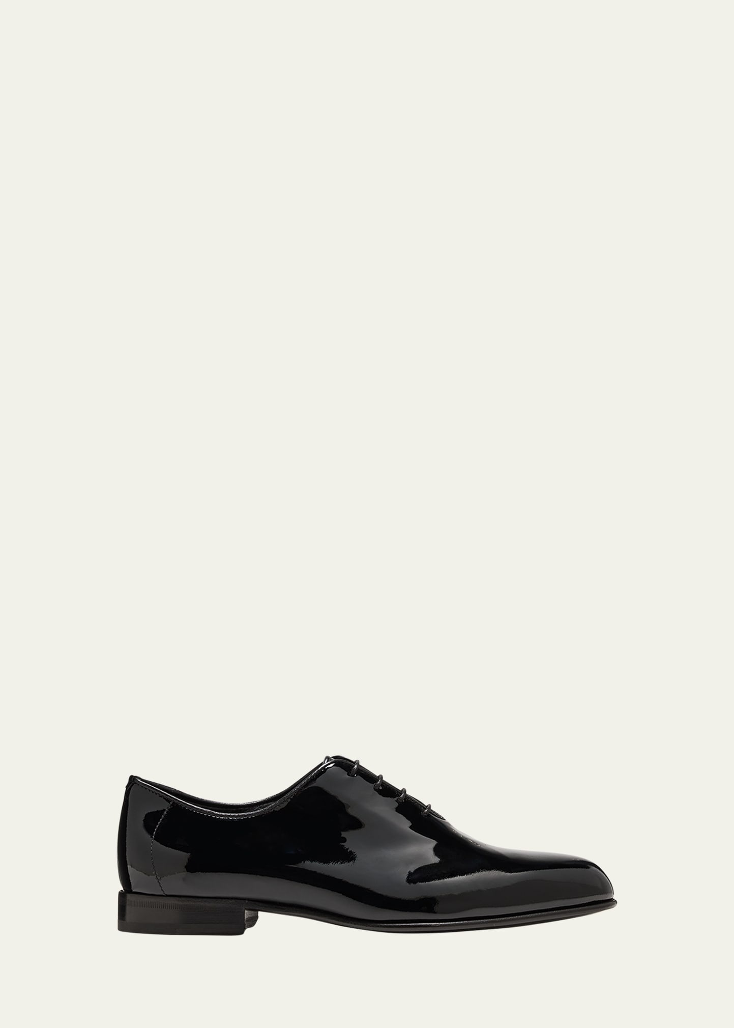 Men's Patent Lace-Up Oxford Loafers - 1