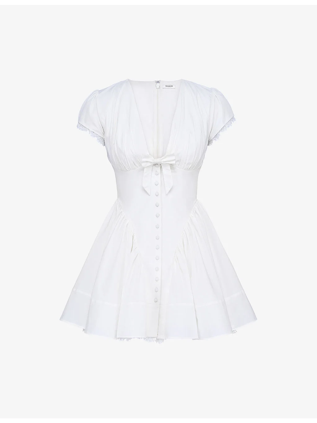 Emiliana Plunge-Neck Stretch-Cotton Mini Dress - 1