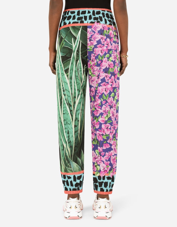 Jersey jogging pants with jungle mix print - 4