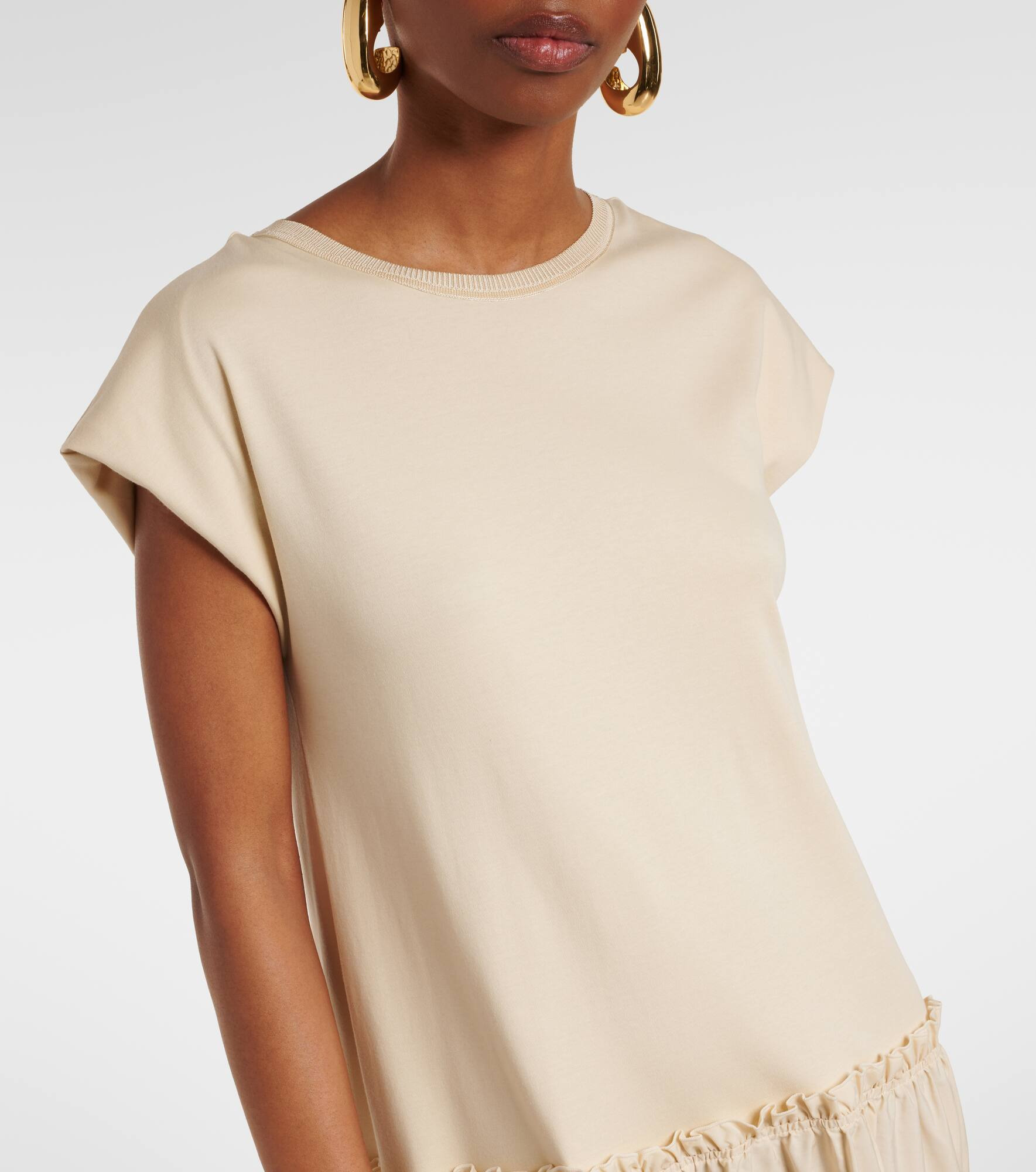 Cotton poplin jersey maxi dress - 4
