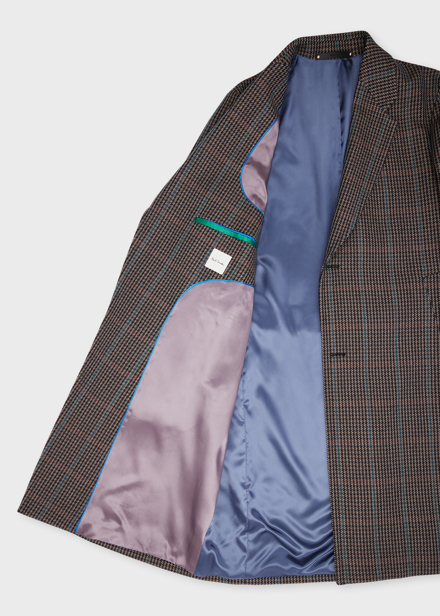Brown Multi-Houndstooth Wool-Blend Overcoat - 5