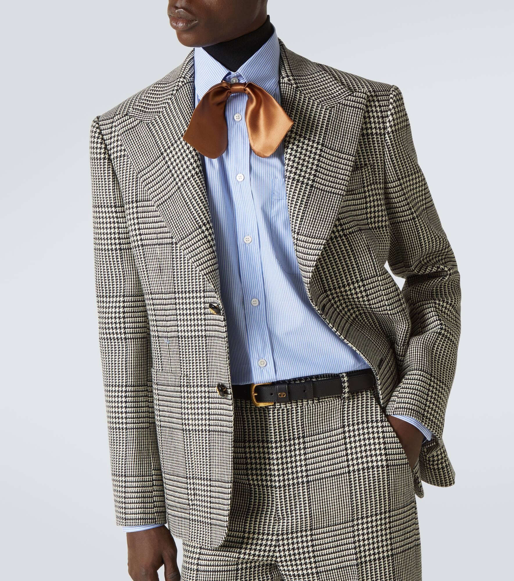 VLogo striped cotton shirt - 5