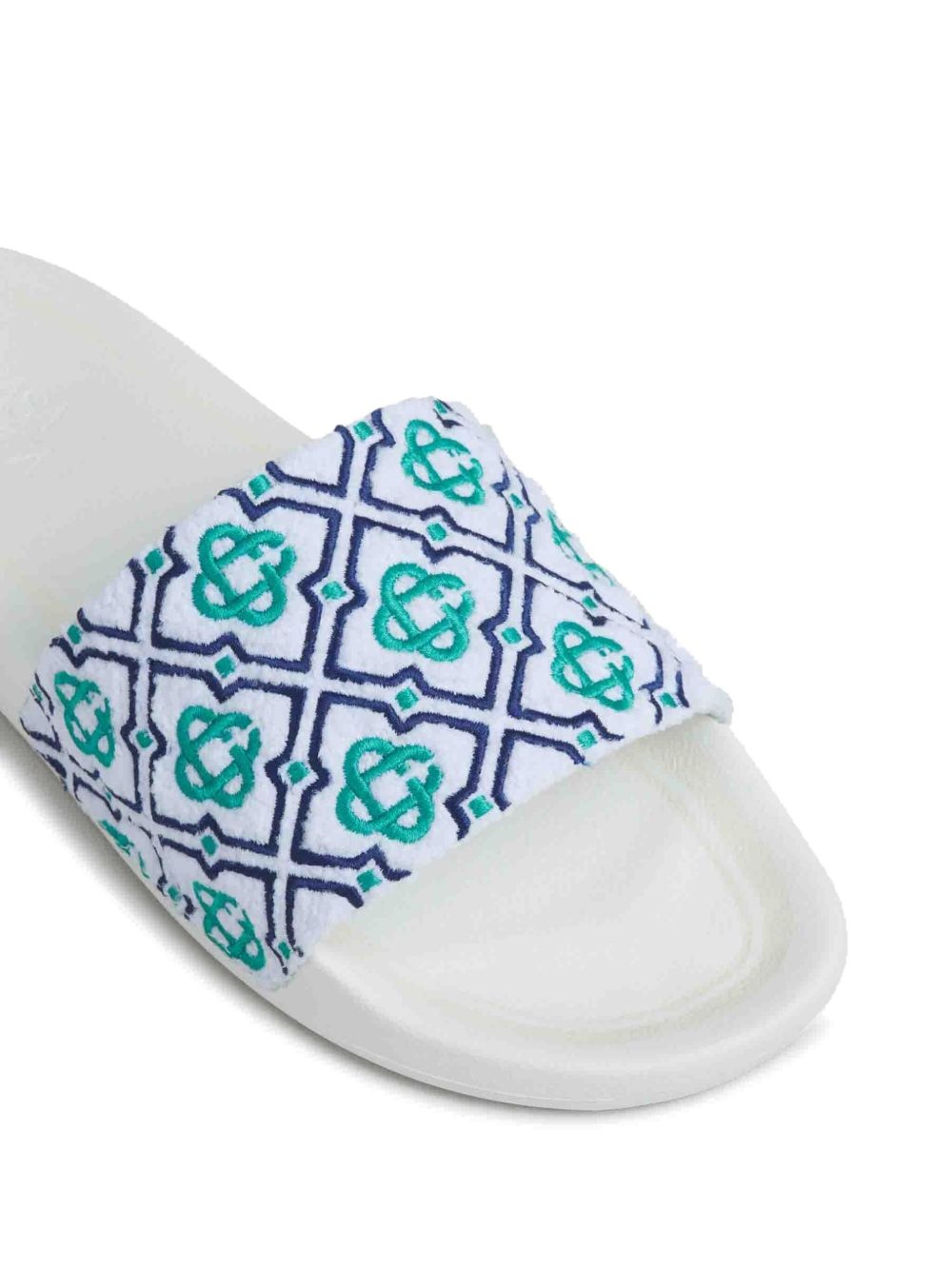 embroidered-monogram slides - 6