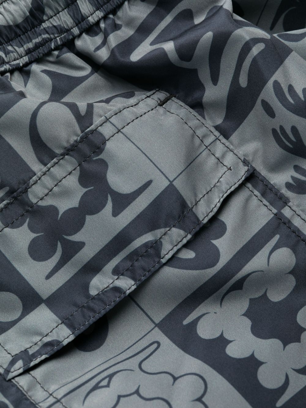 checkerboard-print swim shorts - 3