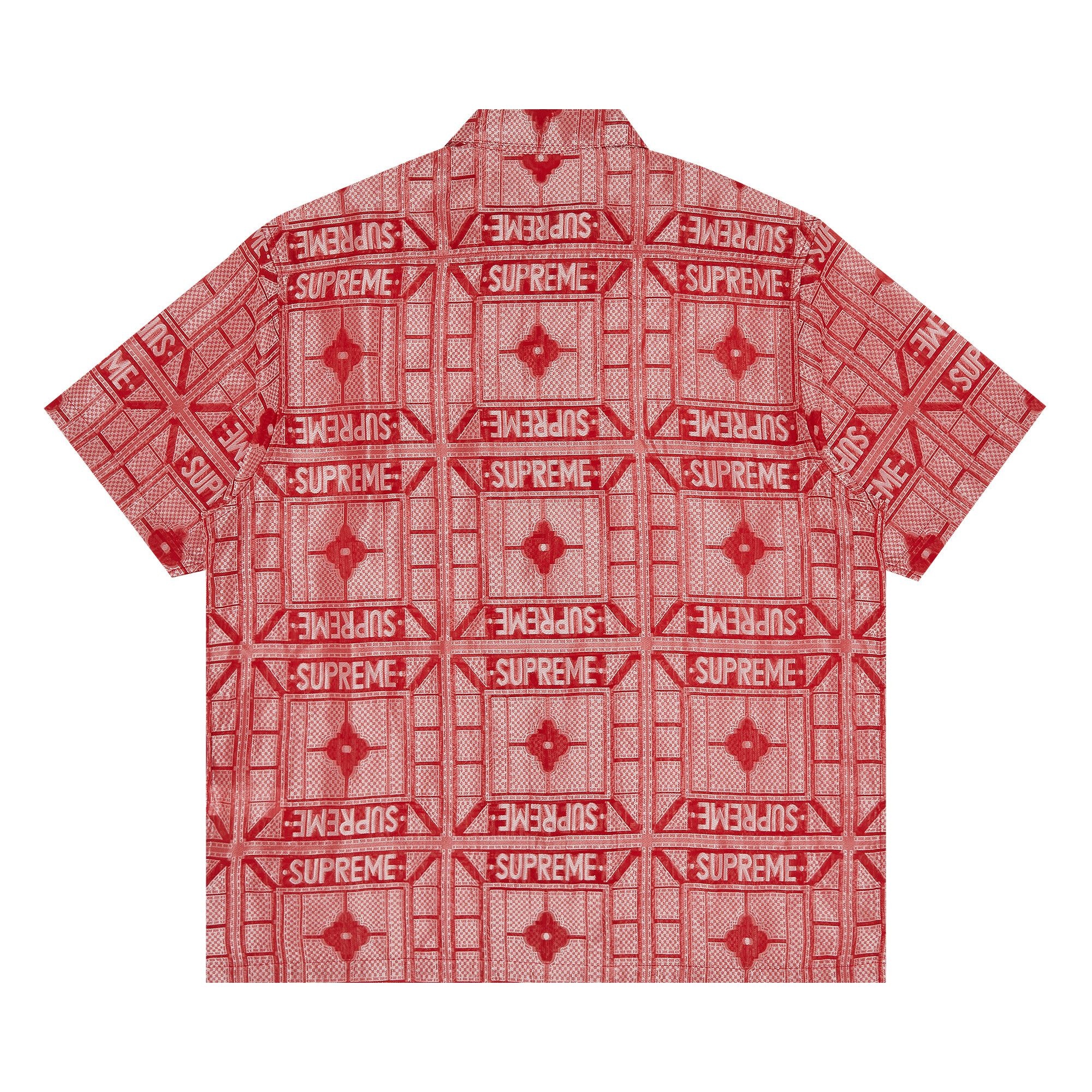 Supreme Tray Jacquard Short-Sleeve Shirt 'Red' - 2