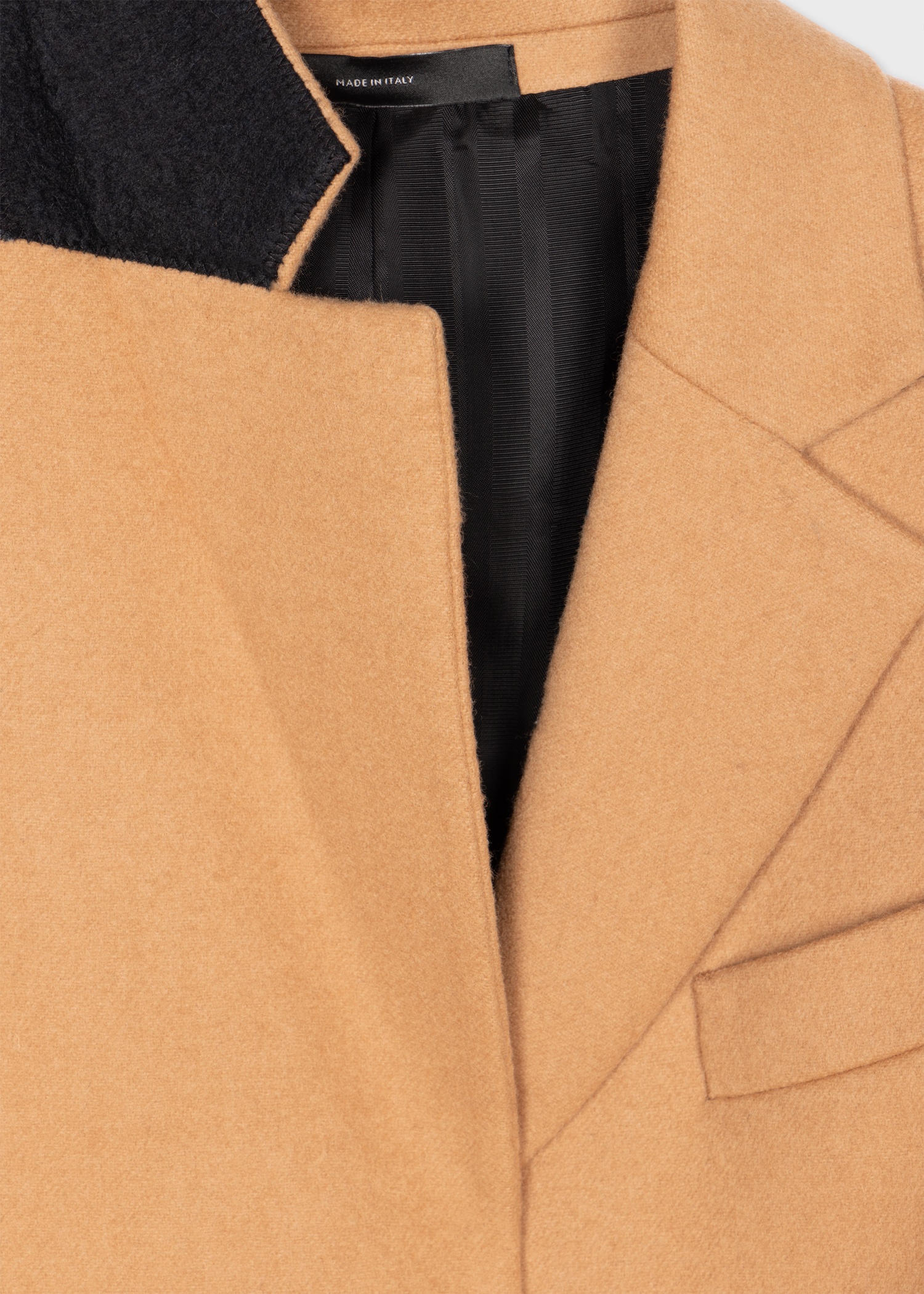 Women's Camel Wool and Cashmere-Blend Epsom Coat - 2