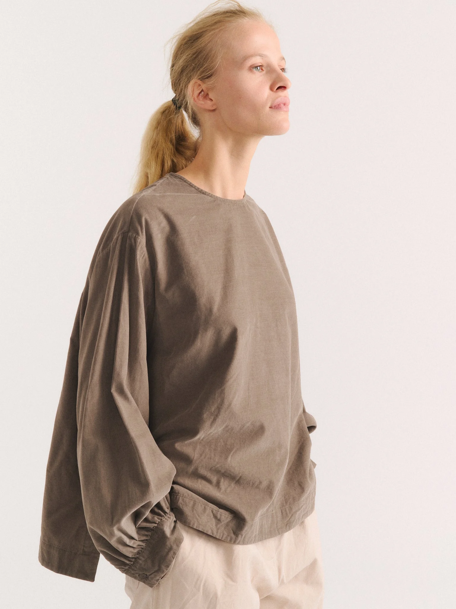 BIGGY TOP - PIN CORD - LIGHT KHAKI - 1