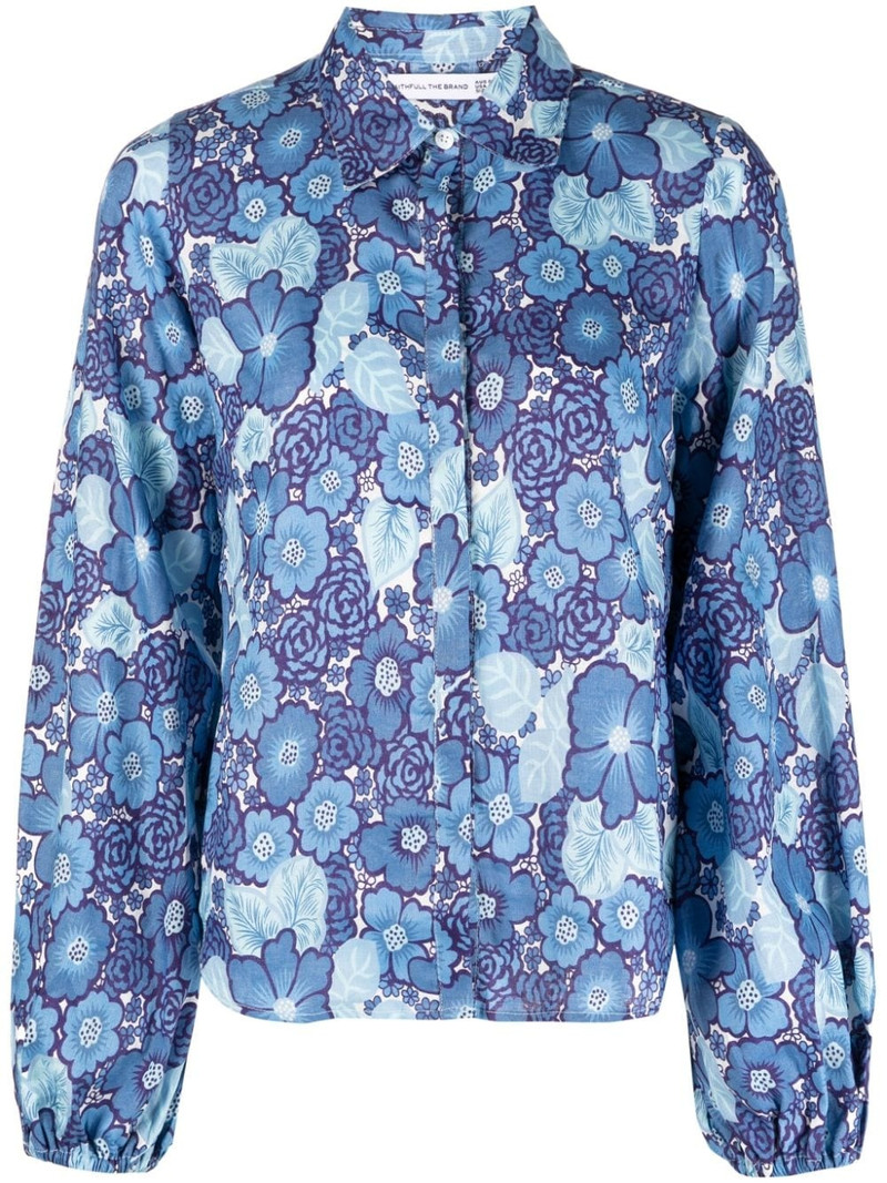 Las Brisas floral-print linen shirt 1
