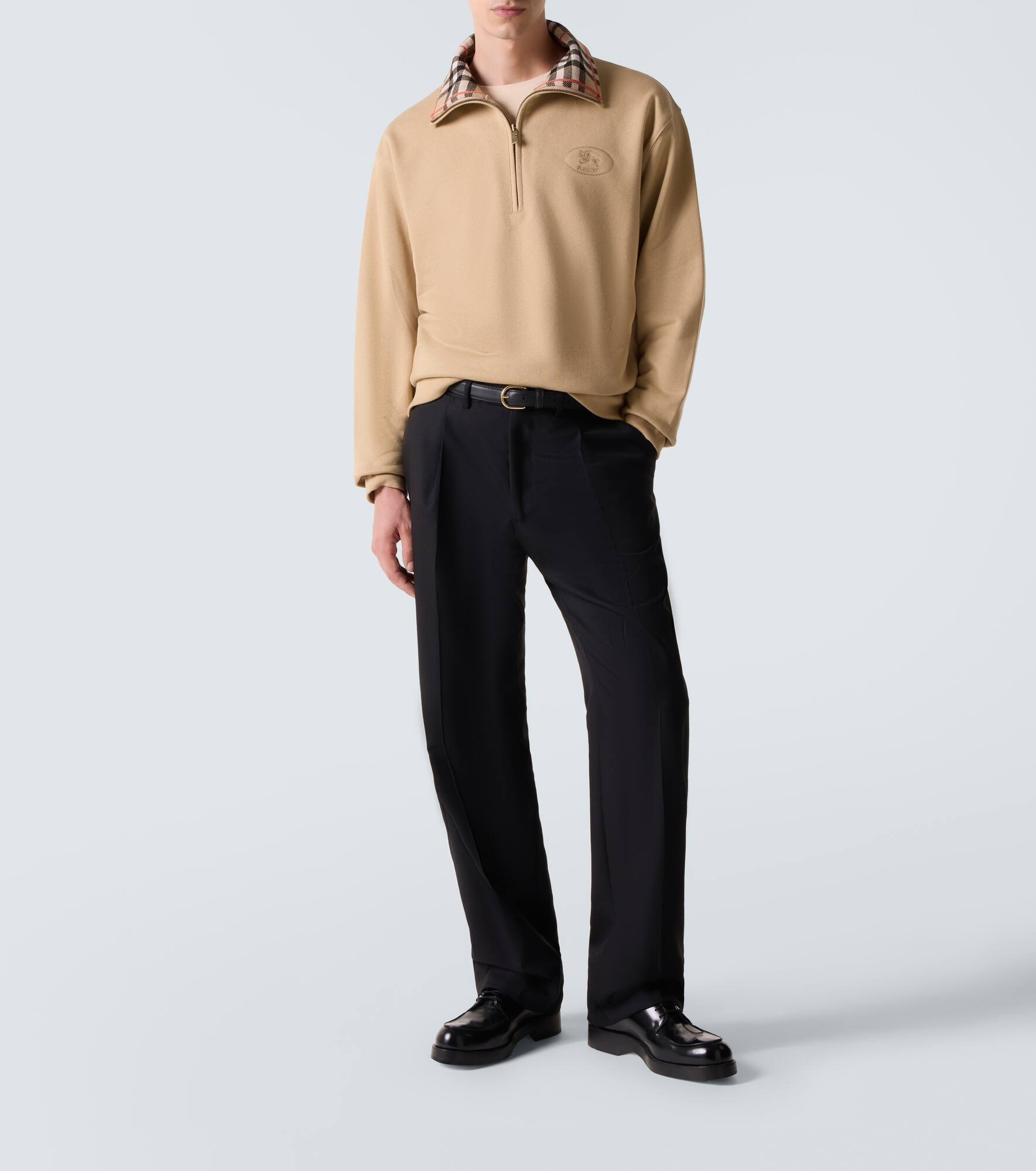 Burberry Check cotton jersey half-zip sweatshirt - 2