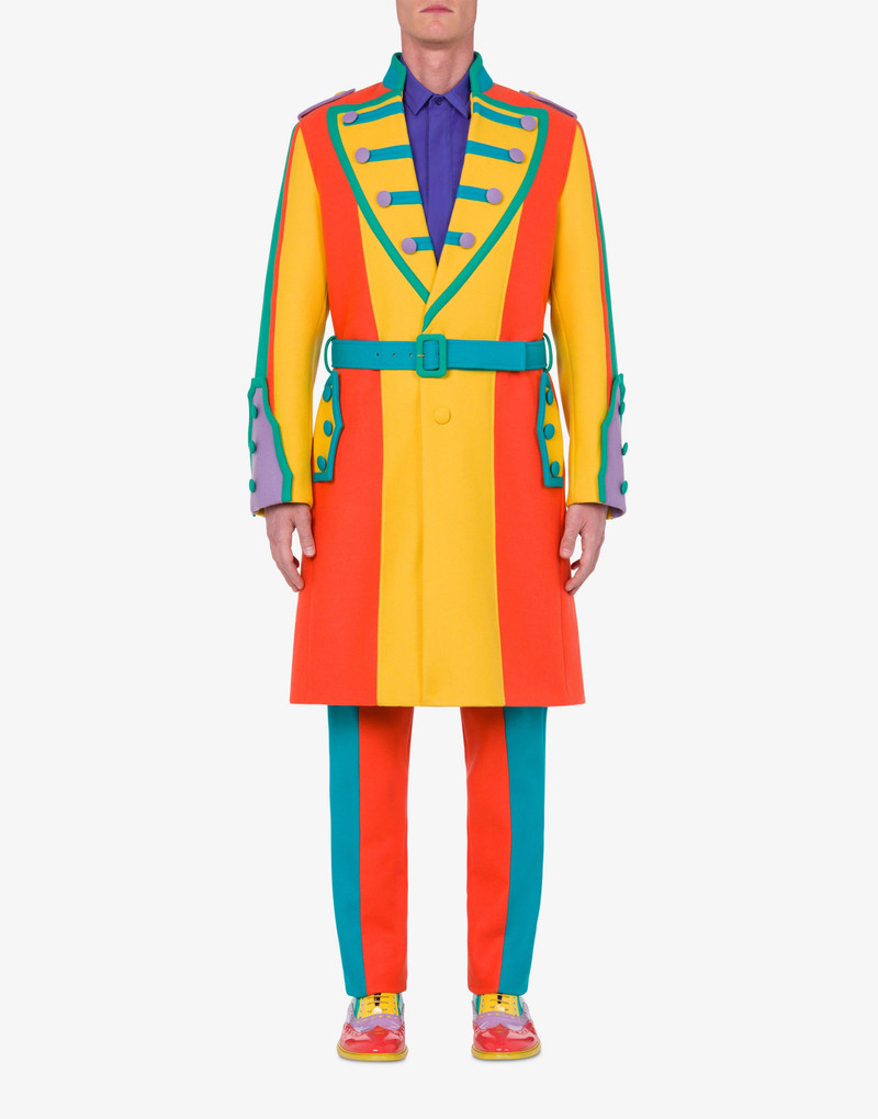 Moschino COLOUR-BLOCK WOOL CLOTH COAT outlook